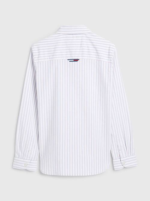 Koszule Tommy Hilfiger Stripe Oxford Chłopięce Białe | TH925HFC