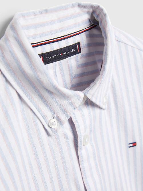 Koszule Tommy Hilfiger Stripe Oxford Chłopięce Białe | TH925HFC