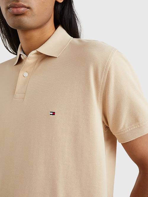 Koszulki Polo Tommy Hilfiger 1985 Essential TH Flex Męskie Beżowe | TH092DMA