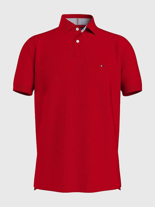 Koszulki Polo Tommy Hilfiger 1985 Essential TH Flex Męskie Czerwone | TH825OWZ