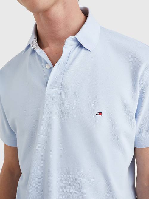 Koszulki Polo Tommy Hilfiger 1985 Essential TH Flex Męskie Niebieskie | TH954PLS