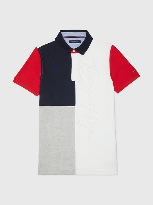 Koszulki Polo Tommy Hilfiger Adaptive Colour-Blocked Slim Fit Męskie Multi | TH978CFJ