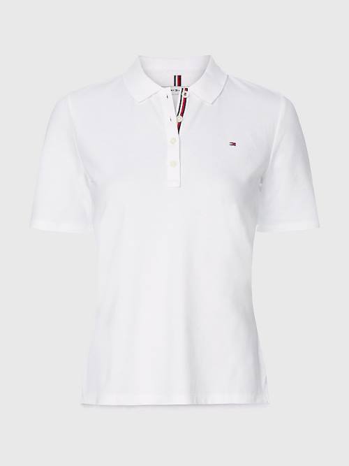 Koszulki Polo Tommy Hilfiger Essential Placket Detail Damskie Białe | TH026TNF