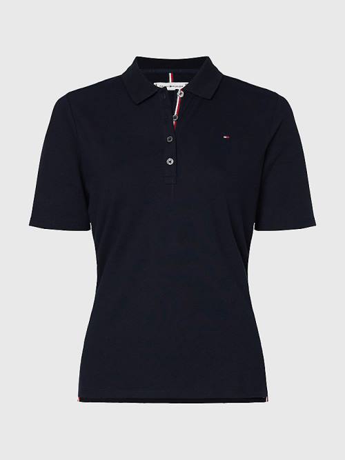 Koszulki Polo Tommy Hilfiger Essential Placket Detail Damskie Niebieskie | TH381FPV