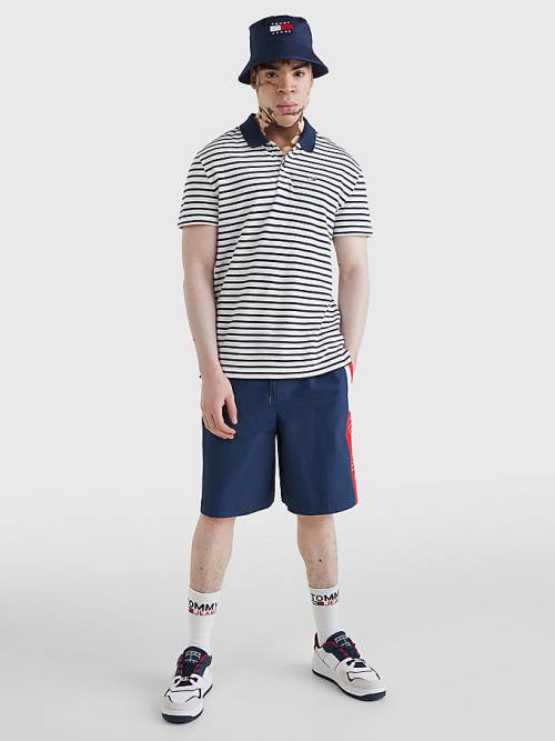 Koszulki Polo Tommy Hilfiger Organic Bawełniane Contrast Collar Męskie Niebieskie | TH130MSW