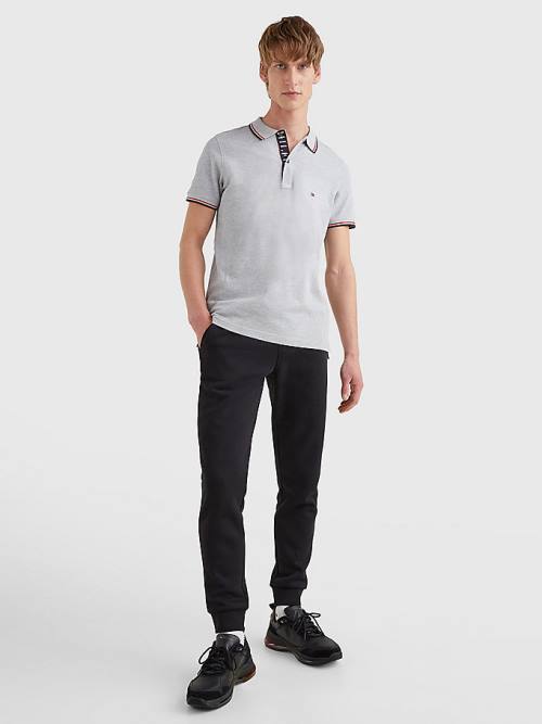 Koszulki Polo Tommy Hilfiger Organic Bawełniane Tipped Slim Fit Męskie Szare | TH230BUZ