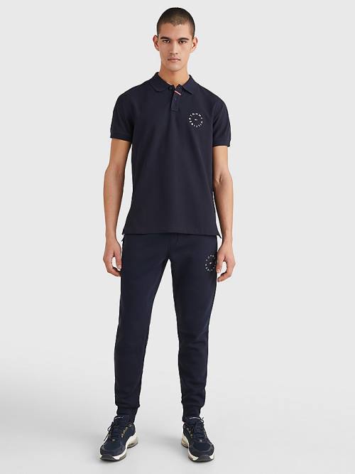 Koszulki Polo Tommy Hilfiger Organic Bawełniane Pique Regular Fit Męskie Niebieskie | TH351NML