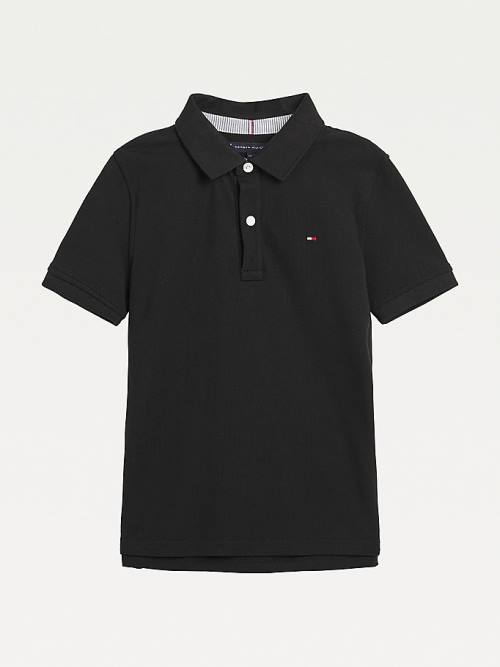 Koszulki Tommy Hilfiger 1985 Organic Bawełniane Polo Chłopięce Czarne | TH409UZJ