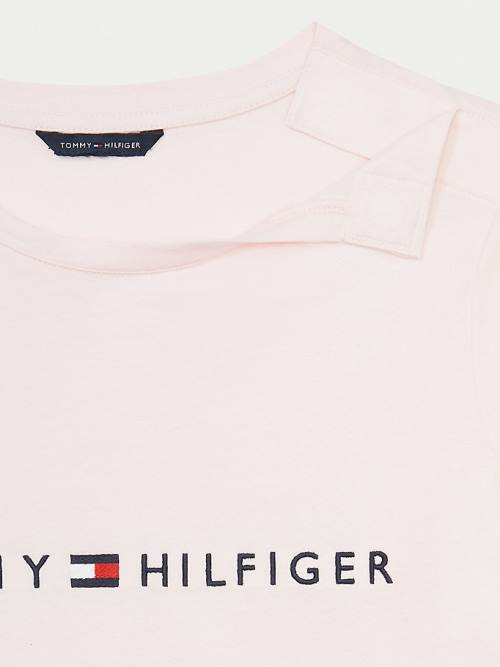 Koszulki Tommy Hilfiger Adaptive Logo Damskie Różowe | TH875LNU