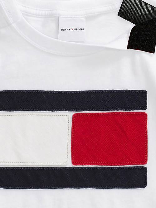 Koszulki Tommy Hilfiger Adaptive Oversize Flag Logo Chłopięce Białe | TH390RDJ