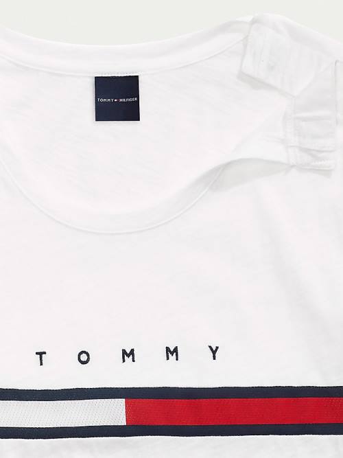 Koszulki Tommy Hilfiger Adaptive Pure Bawełniane Damskie Białe | TH316QNU