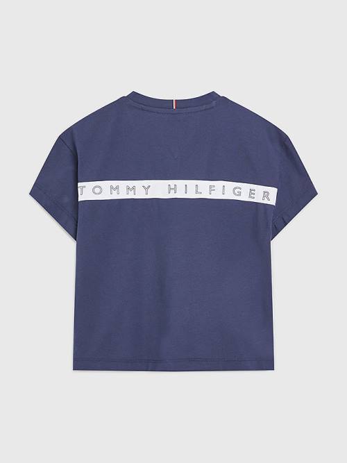 Koszulki Tommy Hilfiger Back Logo Dziewczynka Niebieskie | TH061NWY