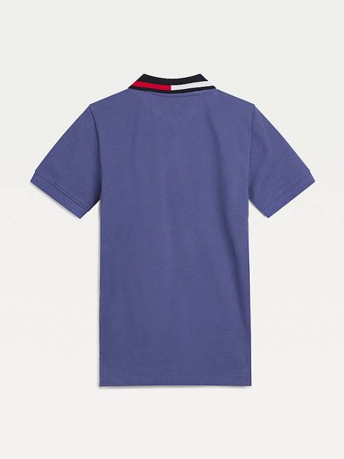 Koszulki Tommy Hilfiger Colour-Blocked Logo Collar Polo Chłopięce Niebieskie | TH871LBP