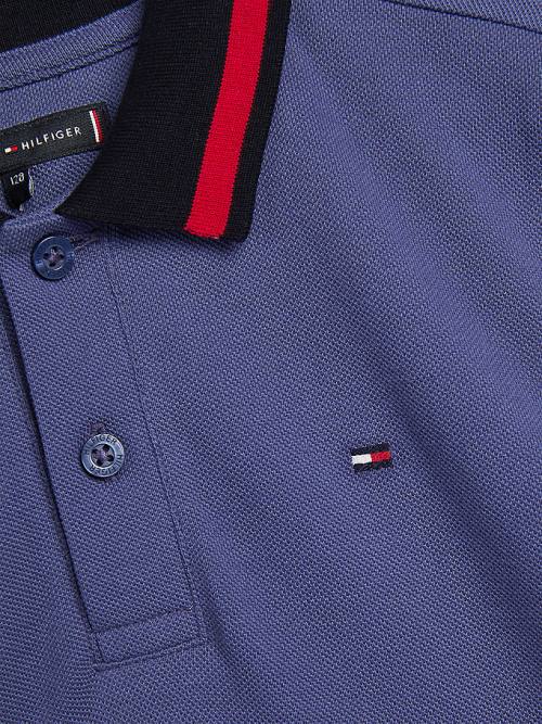 Koszulki Tommy Hilfiger Colour-Blocked Logo Collar Polo Chłopięce Niebieskie | TH871LBP