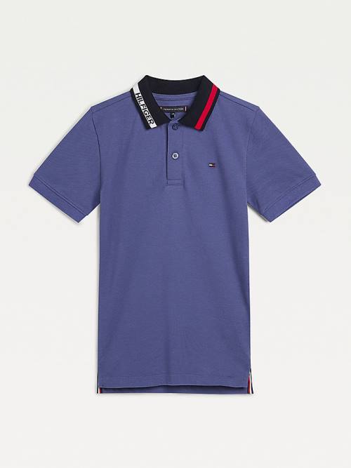 Koszulki Tommy Hilfiger Colour-Blocked Logo Collar Polo Chłopięce Niebieskie | TH871LBP