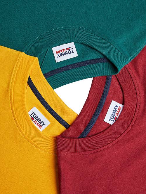 Koszulki Tommy Hilfiger Crew Neck Męskie Czerwone | TH904QMH