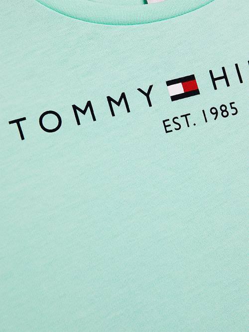 Koszulki Tommy Hilfiger Essential Logo Dziewczynka Zielone | TH249UHF