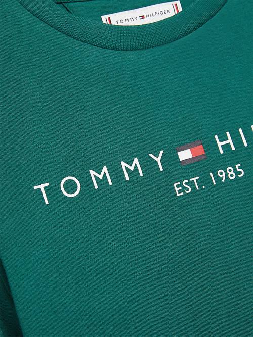 Koszulki Tommy Hilfiger Essential Organic Bawełniane Dziewczynka Zielone | TH379NPY