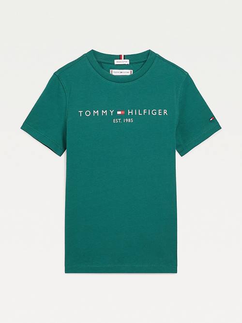 Koszulki Tommy Hilfiger Essential Organic Bawełniane Dziewczynka Zielone | TH379NPY