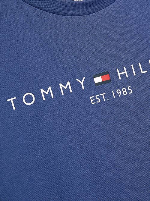 Koszulki Tommy Hilfiger Essential Organic Bawełniane Dziewczynka Niebieskie | TH395MET