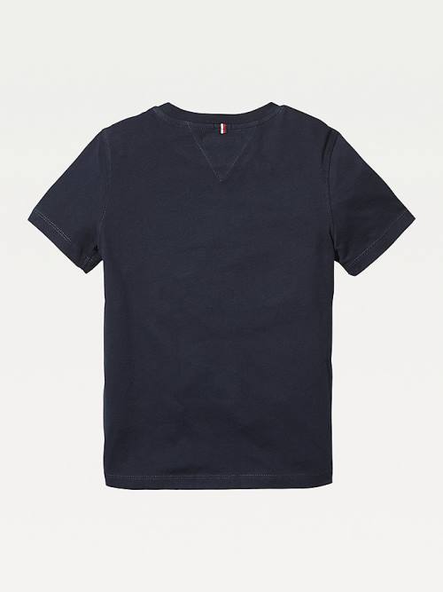 Koszulki Tommy Hilfiger Essential Organic Bawełniane Dziewczynka Niebieskie | TH472JOS