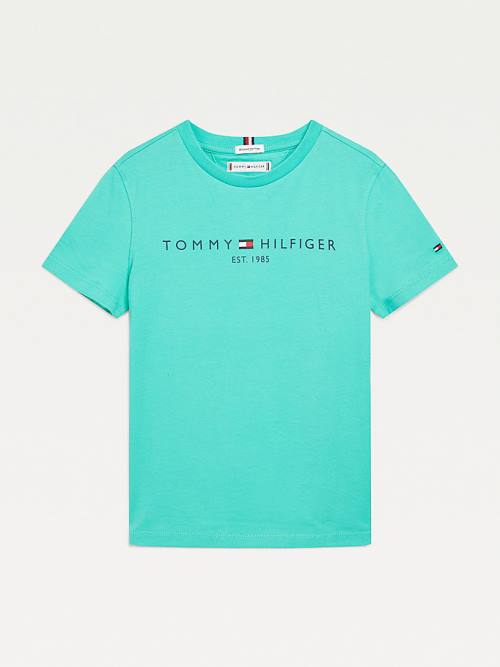 Koszulki Tommy Hilfiger Essential Organic Bawełniane Dziewczynka Zielone | TH608SYZ