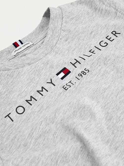 Koszulki Tommy Hilfiger Essential Organic Bawełniane Logo Chłopięce Szare | TH630HOK