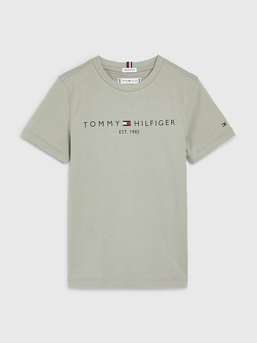 Koszulki Tommy Hilfiger Essential Organic Bawełniane Dziewczynka Szare | TH843DLW