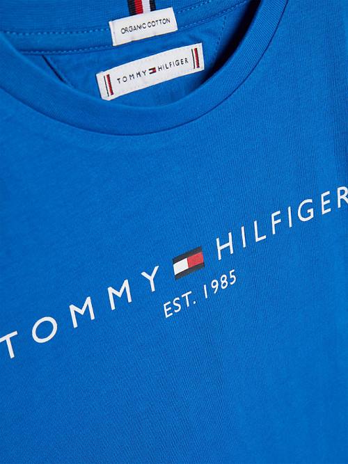 Koszulki Tommy Hilfiger Essential Organic Bawełniane Dziewczynka Niebieskie | TH934BGT