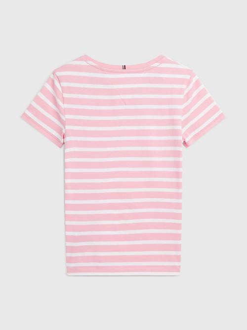 Koszulki Tommy Hilfiger Essential Stripe Dziewczynka Różowe | TH097HEN