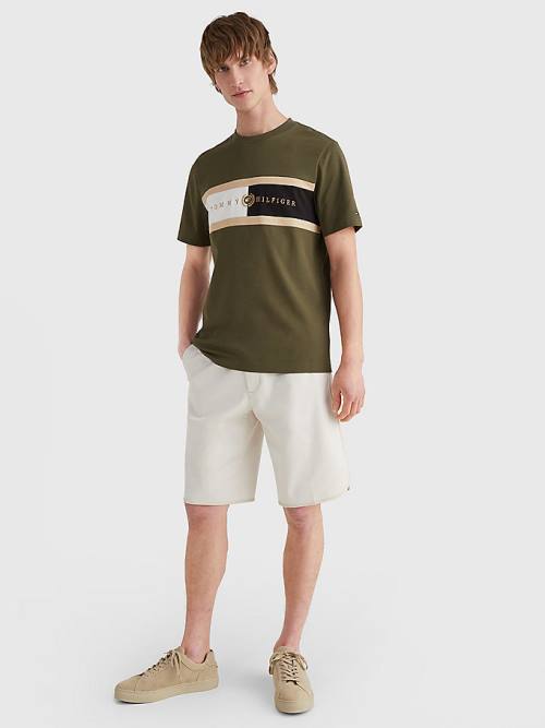 Koszulki Tommy Hilfiger Icons Crest Męskie Khaki | TH158SOH