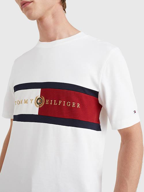 Koszulki Tommy Hilfiger Icons Crest Męskie Białe | TH536RKU