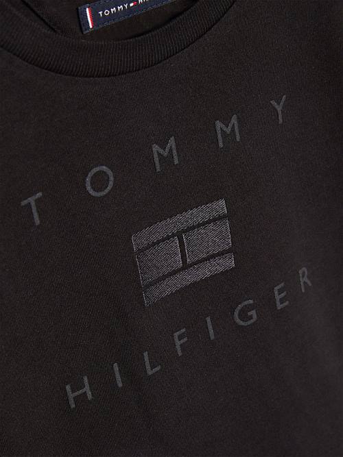 Koszulki Tommy Hilfiger Logo Chłopięce Czarne | TH078LTG