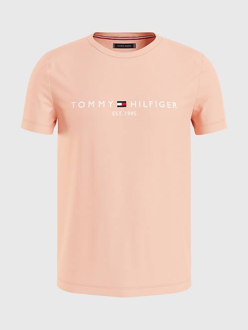 Koszulki Tommy Hilfiger Logo Męskie Pomarańczowe | TH708TNA