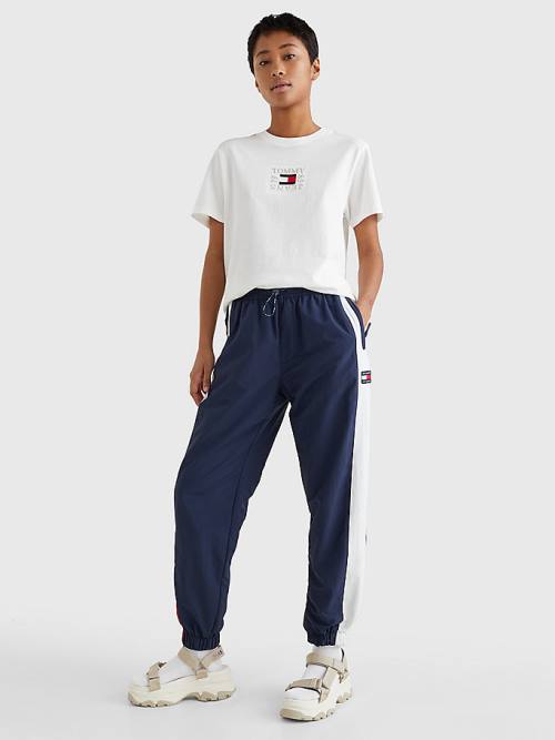 Koszulki Tommy Hilfiger Logo Relaxed Fit Damskie Białe | TH895QSK