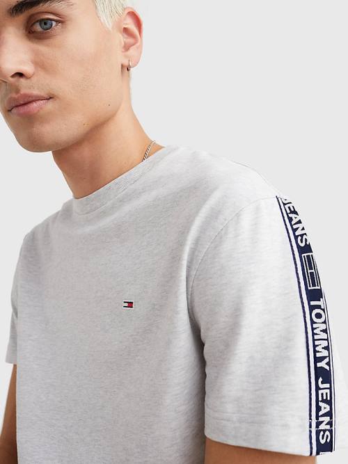 Koszulki Tommy Hilfiger Logo Tape Męskie Szare | TH904VFN