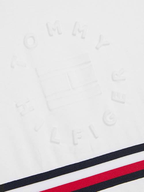 Koszulki Tommy Hilfiger Organic Bawełniane Embossed Logo Chłopięce Białe | TH421XOL