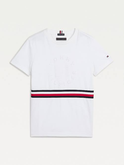 Koszulki Tommy Hilfiger Organic Bawełniane Embossed Logo Chłopięce Białe | TH421XOL