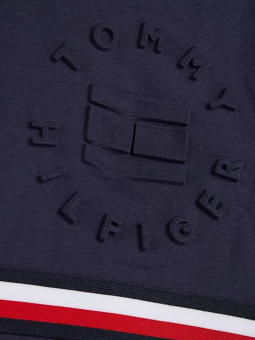 Koszulki Tommy Hilfiger Organic Bawełniane Embossed Logo Chłopięce Niebieskie | TH521YSL