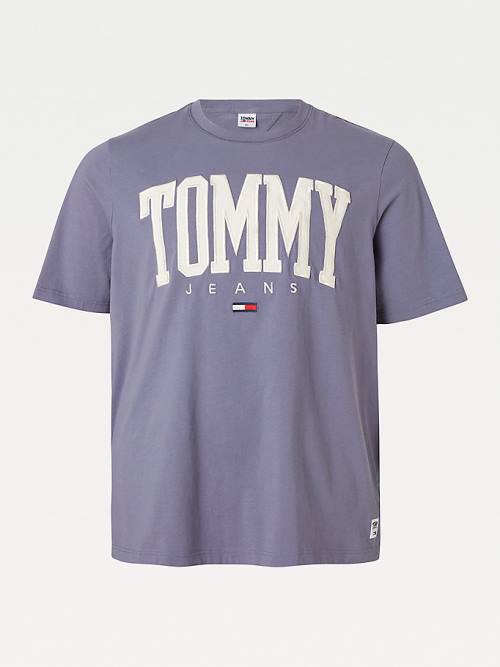 Koszulki Tommy Hilfiger Plus College Bold Logo Klasyczne Męskie Fioletowe | TH687LXJ