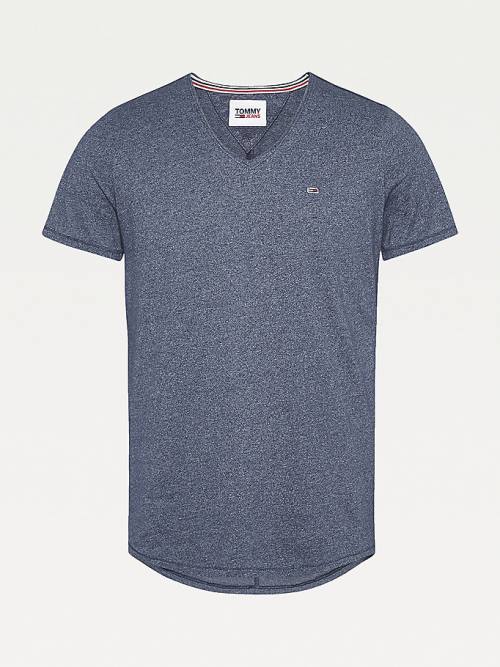 Koszulki Tommy Hilfiger Slim Fit V-Neck Męskie Niebieskie | TH578FWA