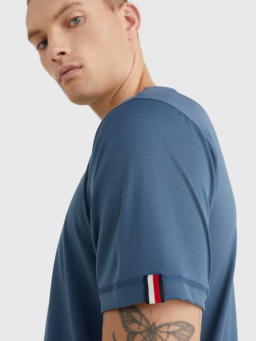 Koszulki Tommy Hilfiger Sportowe Essential Slim Fit Treningowe Męskie Niebieskie | TH182OAP