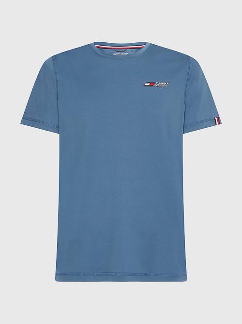 Koszulki Tommy Hilfiger Sportowe Essential Slim Fit Treningowe Męskie Niebieskie | TH182OAP