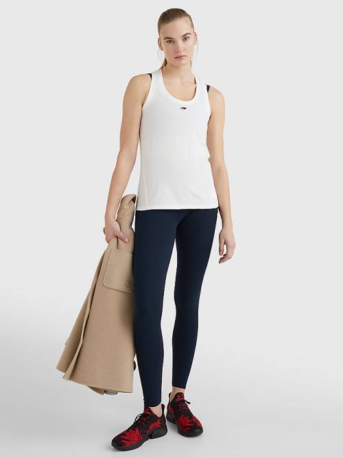 Koszulki Tommy Hilfiger Sportowe Organic Bawełniane Tank Top Damskie Białe | TH123CFU