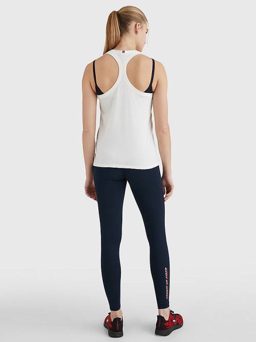 Koszulki Tommy Hilfiger Sportowe Organic Bawełniane Tank Top Damskie Białe | TH123CFU