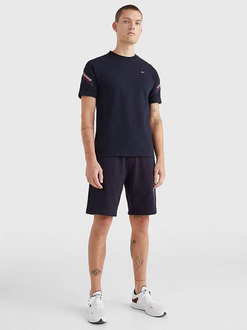 Koszulki Tommy Hilfiger Sportowe TH Cool Tape Męskie Niebieskie | TH352FDP