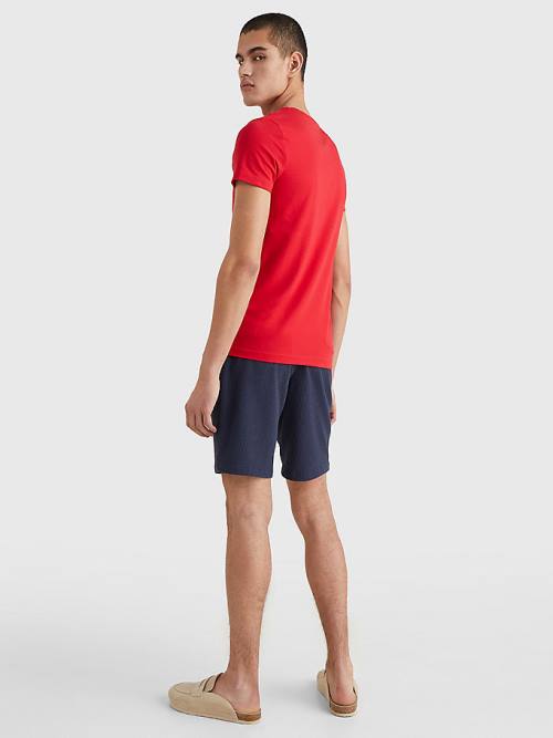 Koszulki Tommy Hilfiger Stretch Organic Bawełniane Slim Fit Męskie Czerwone | TH937THO