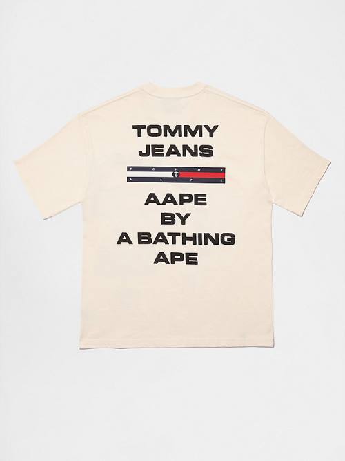 Koszulki Tommy Hilfiger Tommy X AAPE Męskie Beżowe | TH367KUF