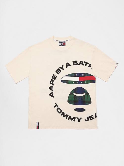 Koszulki Tommy Hilfiger Tommy X AAPE Męskie Beżowe | TH367KUF