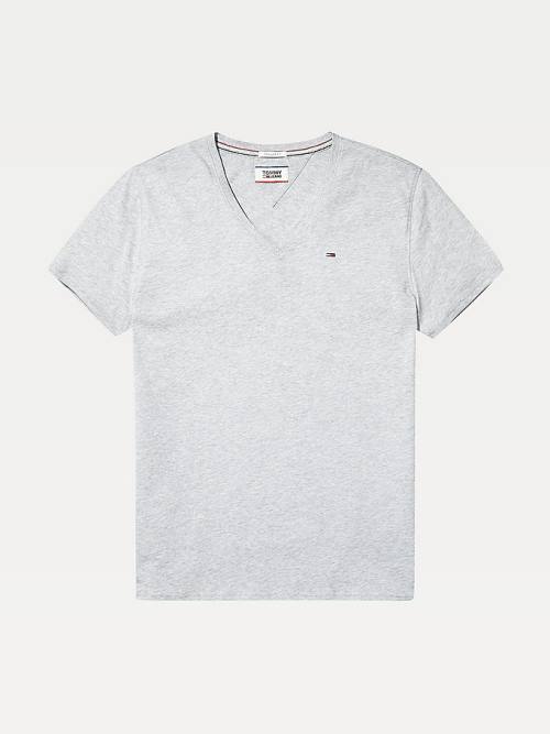 Koszulki Tommy Hilfiger V-Neck Męskie Szare | TH205XOC